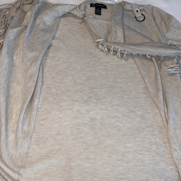 INC International Concepts Open Fringe Long Sleeves Cardigan Size XS - Picture 8 of 12